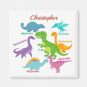 Aimant Noms de dinosaures pour enfants mignons Personnali