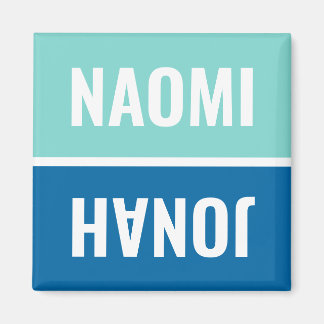 Aimant Noms personnalisés Aqua et Cobalt Blue Lave-vaisse