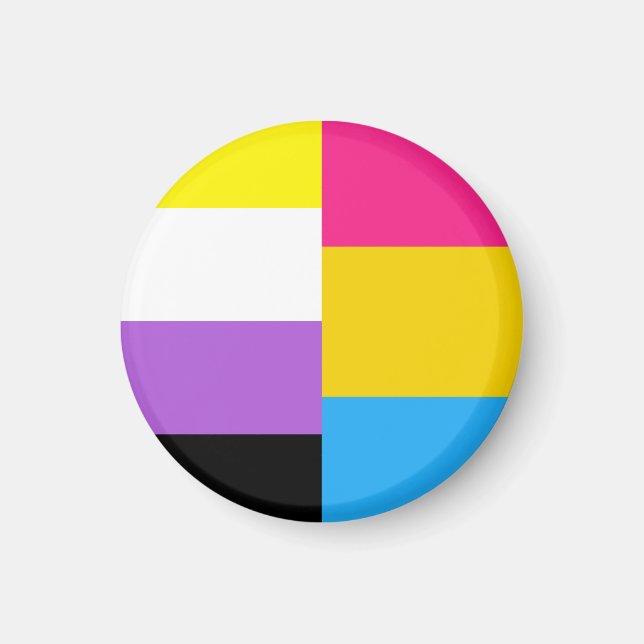 Aimant Nonbinary Pansexual Dual Pride Flag (Devant)