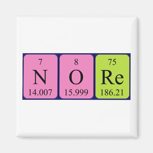 Aimant Nore l'aimant de nom de table périodique (Devant)