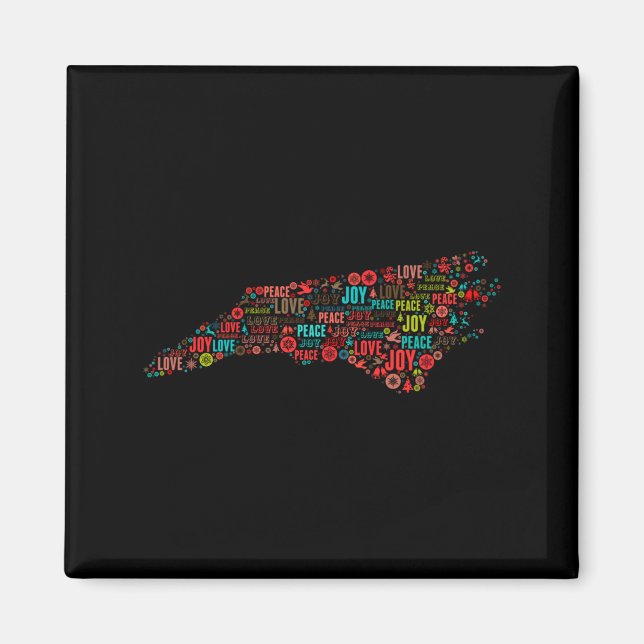 Aimant North Carolina Happy Holidays  (Devant)