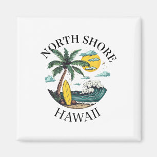 Aimant North Shore Oahu Hawaii Souvenir Surf Hawaïen