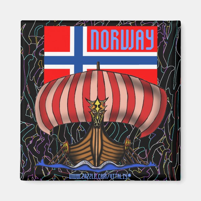 Aimant Norvège cool virevoltant conception de l'aimant de (Devant)