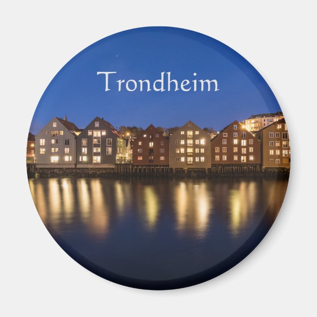 Aimant Norvège Trondheim la nuit (Devant)