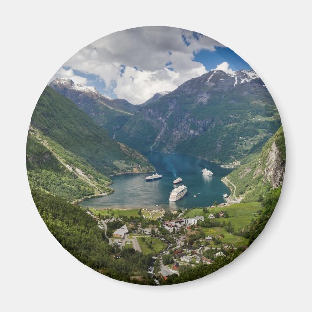 Aimant Norvège vue de Geiranger de Flydalsjuvet (Devant)
