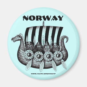 Aimant norvégien avec des vikings dans l'art de l'