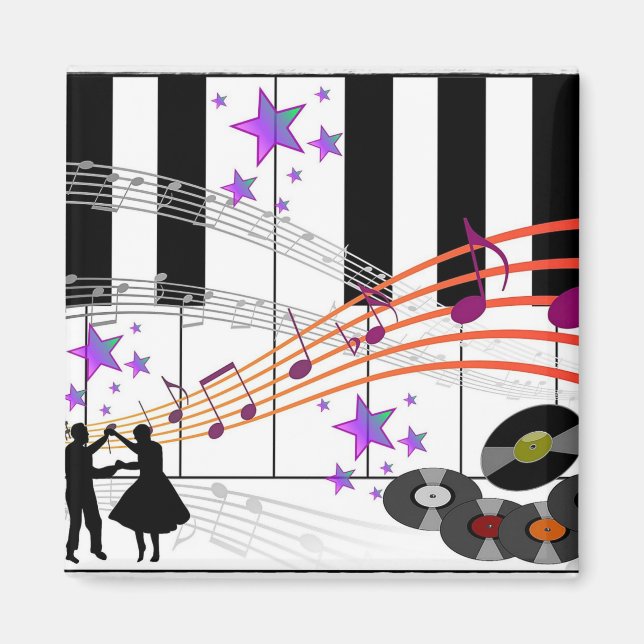 Aimant Nostalgie du sock Hop...Souvenez-vous des années c (Devant)