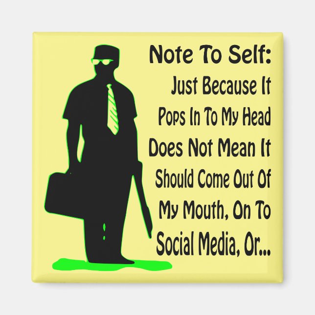 Aimant Note À Moi-Même Juste Parce Qu'Il Me Passe La Tête (Devant)