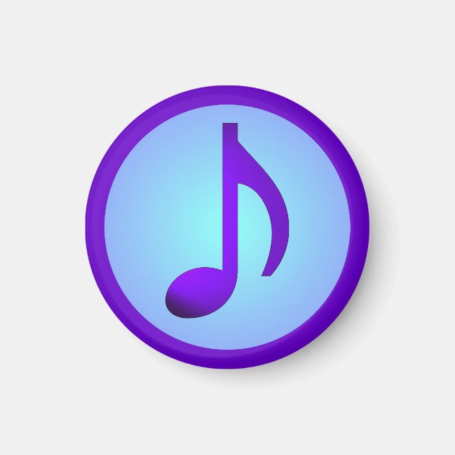 Aimant Note de musique élégante violette bleue (Devant)