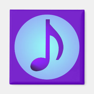 Aimant Note de musique simplement élégante bleu violet
