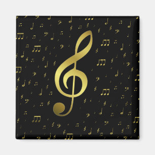Aimant notes de musique or
