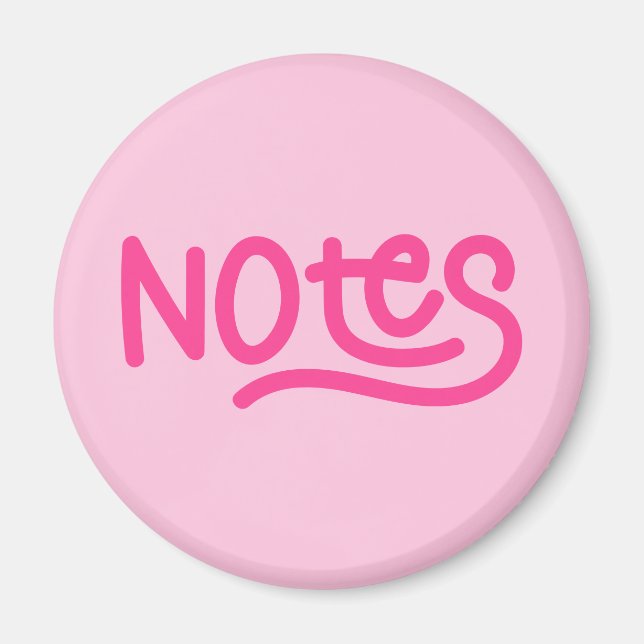 Aimant Notes de typographie manuscrite rose gras (Devant)