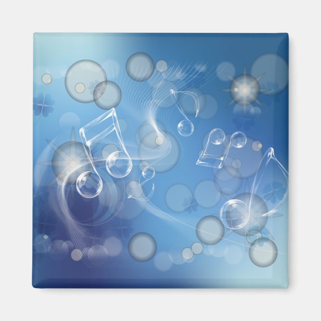 Aimant Notes musicales en verre d'Imaginaire (Devant)