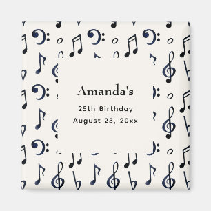 Aimant Notes musicales mignonnes Motif Anniversaire
