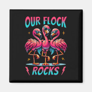 Aimant Notre Flock Rocks Flamant rose mignon Correspondan