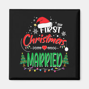 Aimant Notre premier Noël mariés jeune marié M et Mme