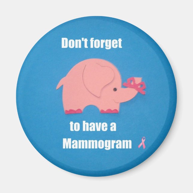 Aimant N'oubliez pas d'avoir un Mammogramme. (Devant)