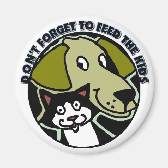 Aimant N'oubliez pas de nourrir les enfants (Devant)