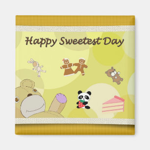 Aimant Nounours heureux de jour le plus doux
