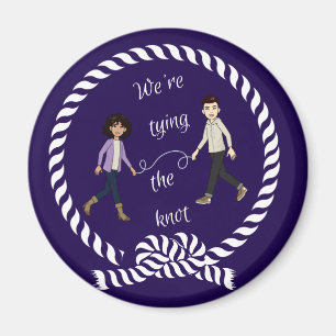 Aimant Nous essayons le noeud Anime de couleur marine