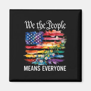 Aimant Nous Le Peuple Signifie Tout Le Monde Arc-en-ciel 