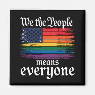 Aimant Nous Le Peuple Signifie Tout Le Monde Drapeau USA 