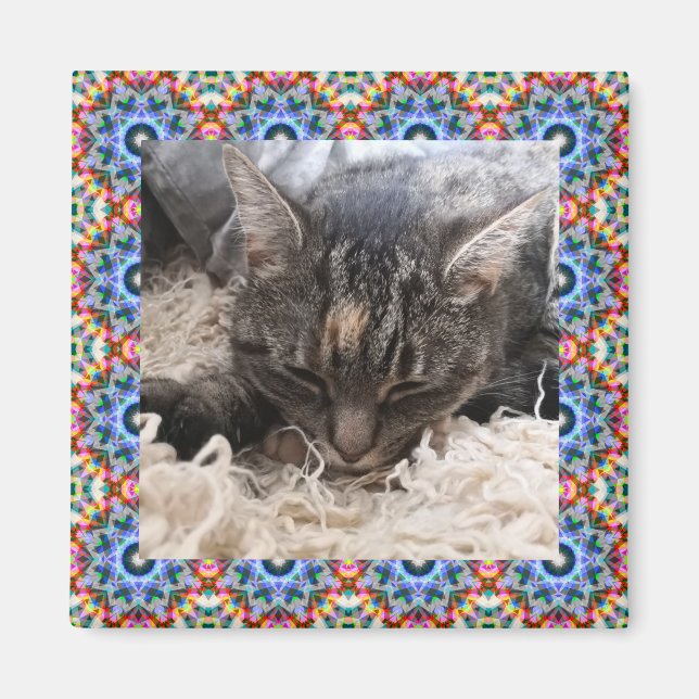 Aimant Nouveau animal de compagnie rouge et bleu Noël éto (Devant)