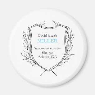 Aimant Nouveau bébé Faire-part de naissance famille Crest