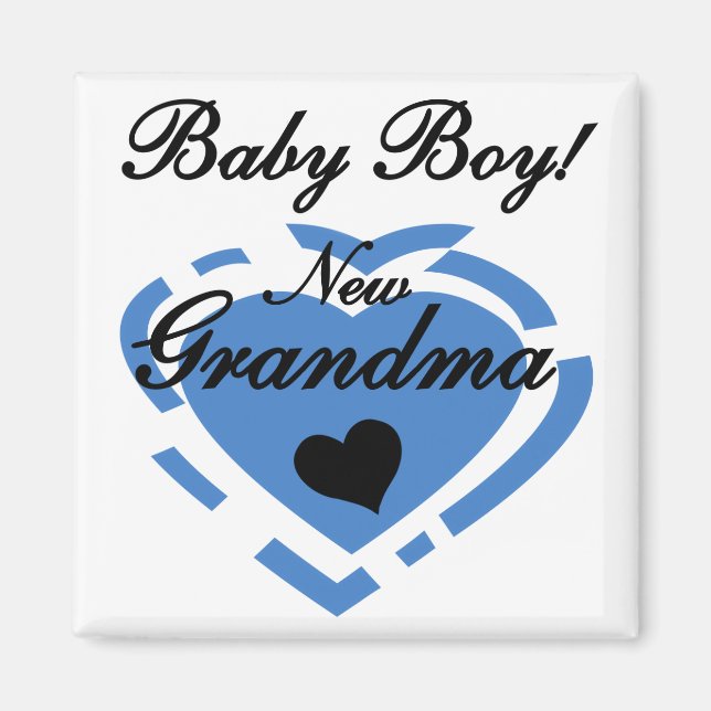 Aimant Nouveau Grand-mère Baby Boy Tshirts et cadeaux (Devant)