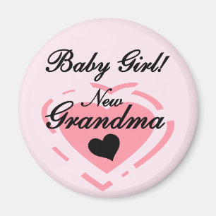 Aimant Nouveau Grand-mère Baby Girl Tshirts et cadeaux