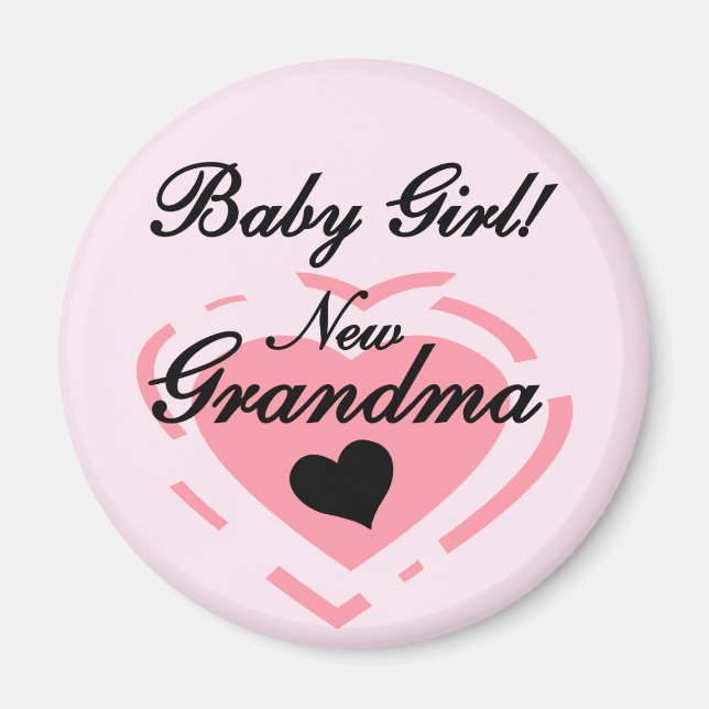 Aimant Nouveau Grand-mère Baby Girl Tshirts et cadeaux (Devant)