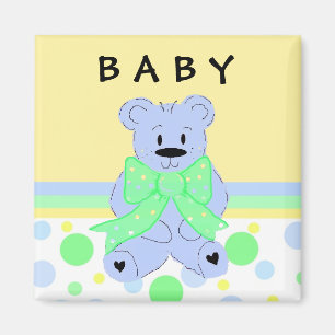 Aimant Nouveau Nounours bleu bébé