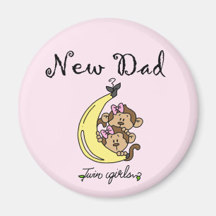 Aimant Nouveau papa de Twin Girls Tshirts et cadeaux