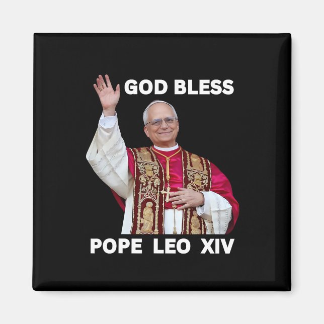 Aimant Nouveau Pape Leo Xiv Cadeaux catholiques Merch Sou (Devant)