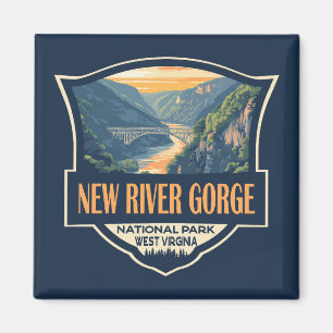 Aimant Nouveau Parc national de la Gorge River Illustrati