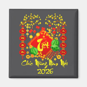 Aimant Nouvel An lunaire vietnamien 2026 Tet Viet Chuc Mu