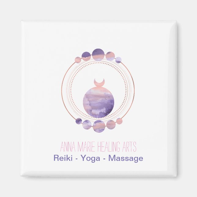 Aimant Nouvelle Âge Rose Or rose violet de la géométrie s (Devant)