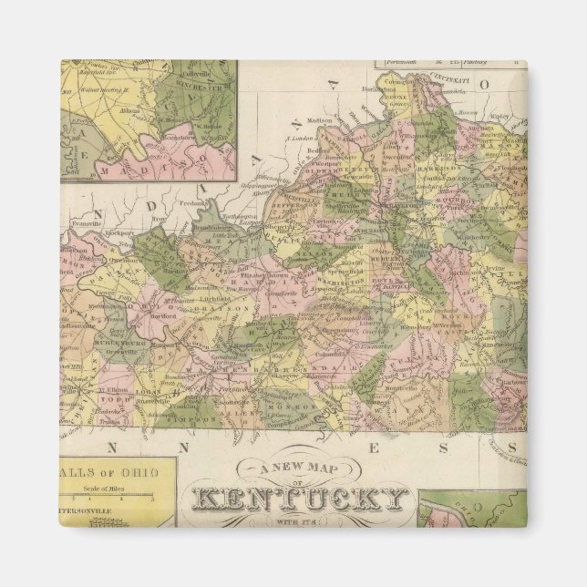 Aimant Nouvelle Carte Du Kentucky 2 (Devant)