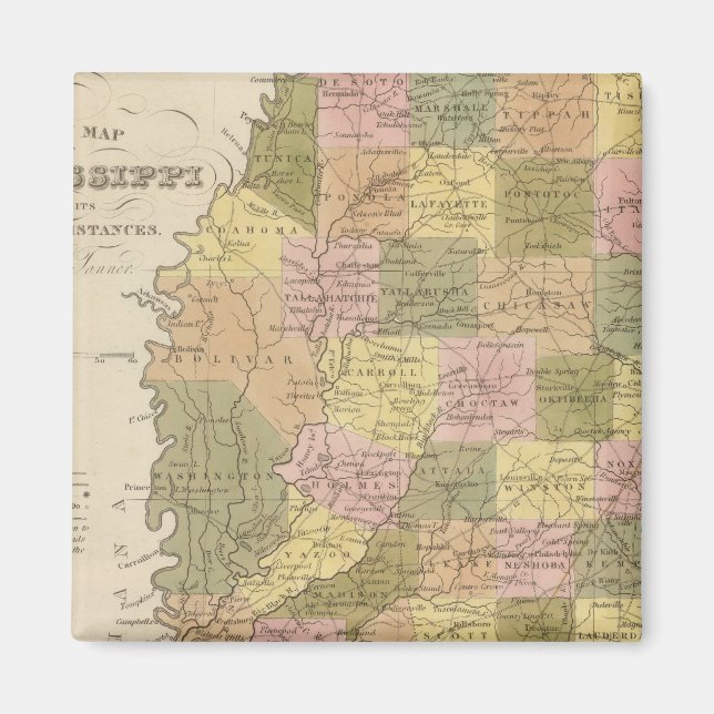 Aimant Nouvelle Carte Du Mississippi (Devant)