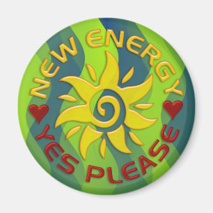 Aimant NOUVELLE ÉNERGIE SOLEIL vagues vertes