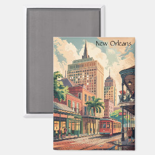 Aimant Nouvelle-Orléans Louisiane Vintage voyage de peint