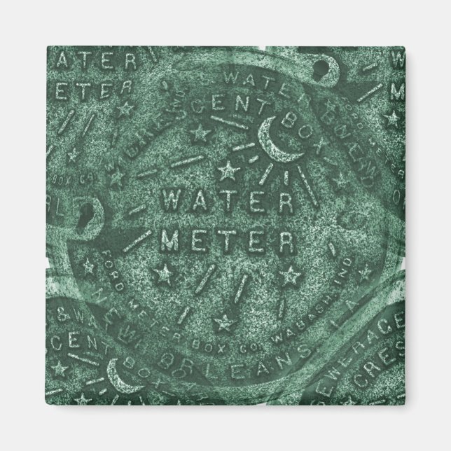 Aimant Nouvelle-Orléans Mètre d'eau Lid (Devant)