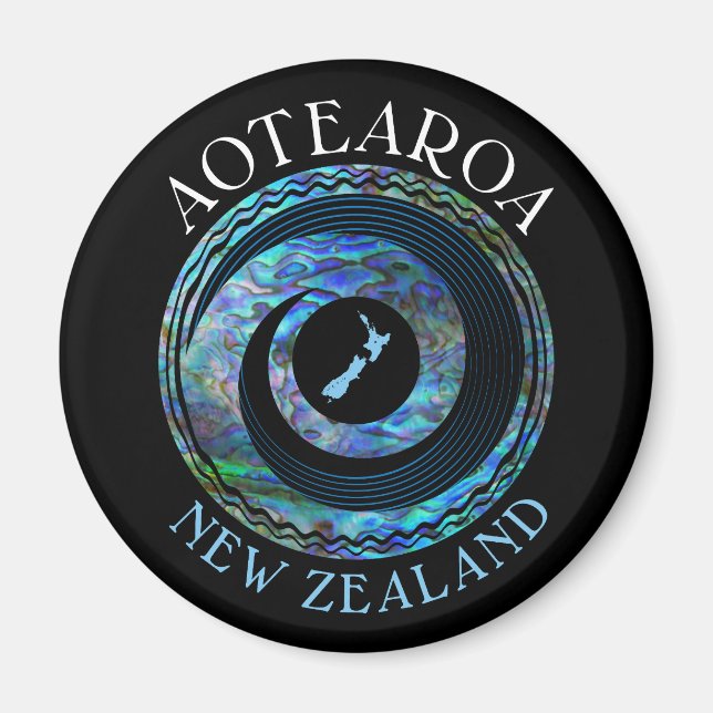 AIMANT NOUVELLE-ZÉLANDE KORU CARTE PAUA (Devant)