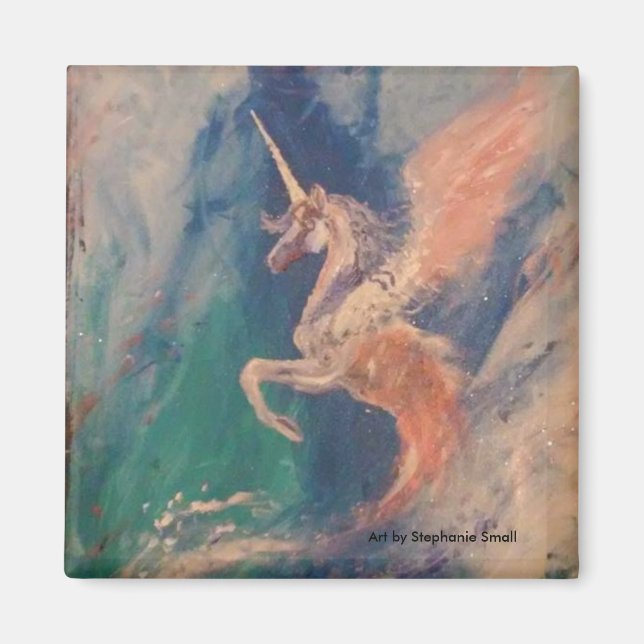 Aimant Nuage de licorne à ailes Pegasus (Devant)
