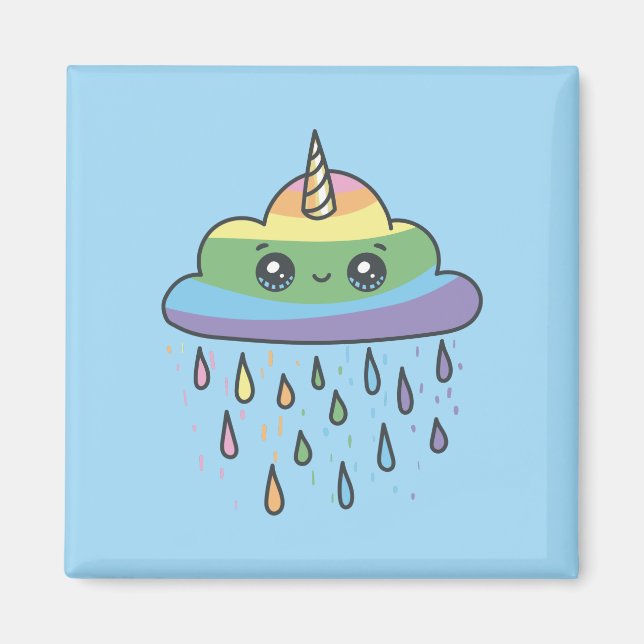 Aimant Nuage Unicorne mou (Devant)