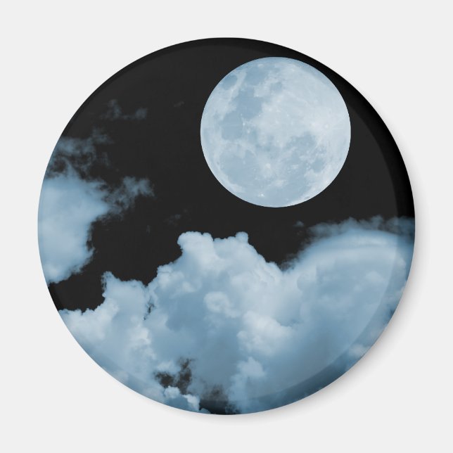 AIMANT NUAGES DE PLEINE LUNE BLEU (Devant)
