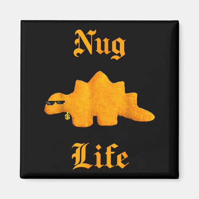 Aimant Nug Life Dinosaur Chicken Nugget Funny Retro  (Devant)