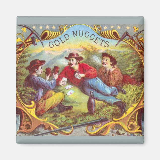 Aimant Nuggets d'or Antique Étiquette Cigar (Devant)