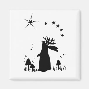 Aimant Nuit de Jackalope - B&W