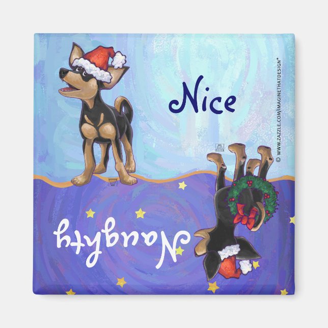 Aimant Nuit étoilée Chihuhua de fête avec un chapeau de P (Devant)